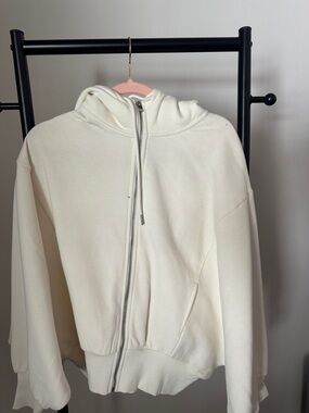Express Cream Zip-Up Hoodie Jacket